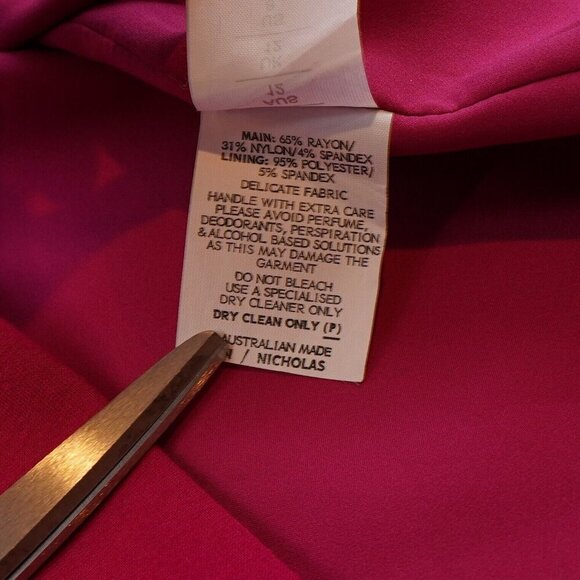 Nicholas Fuchsia Deep V Midi Dress - Size 8 - EUC - Picture 11 of 11